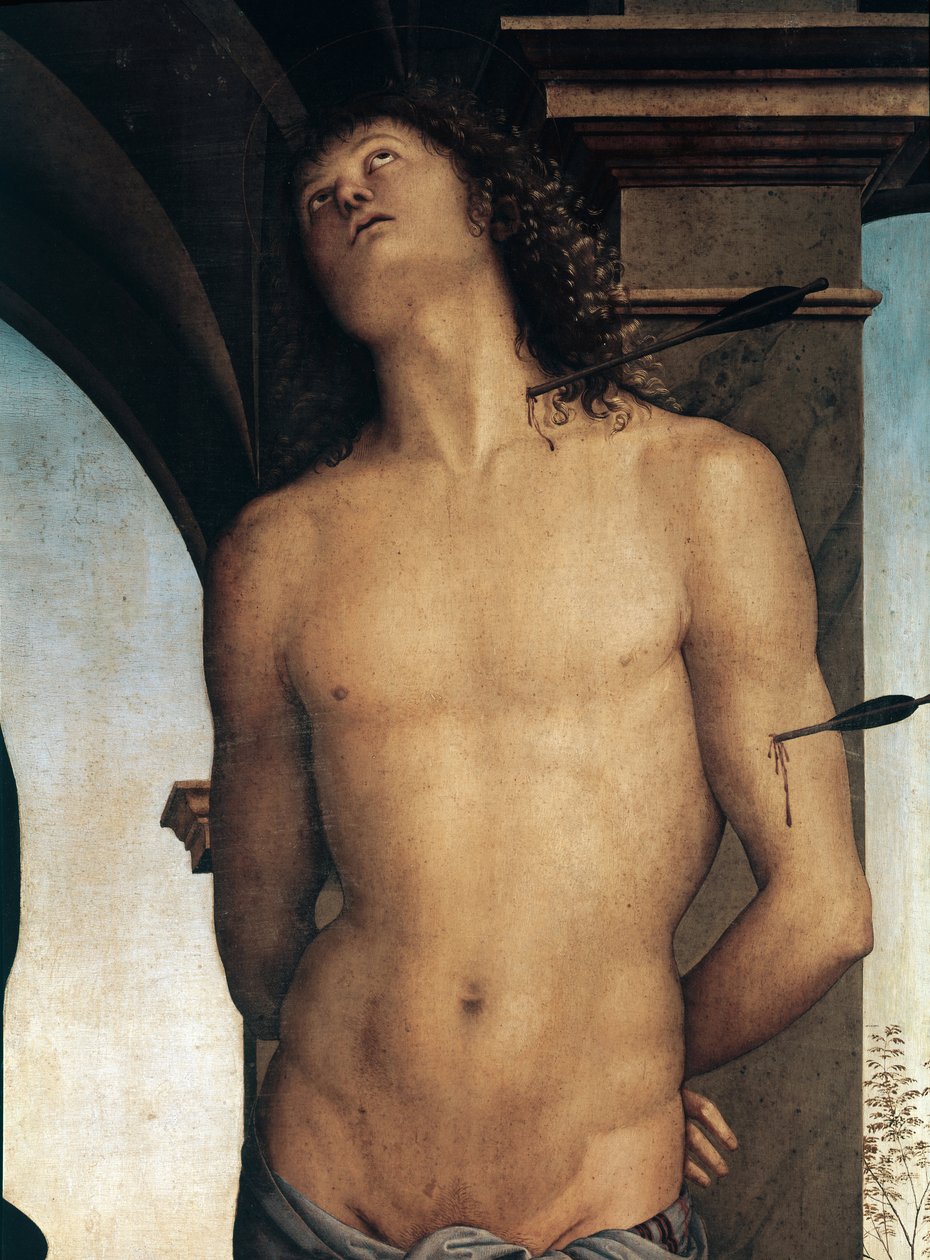Detail von St. Sebastian von Pietro Perugino