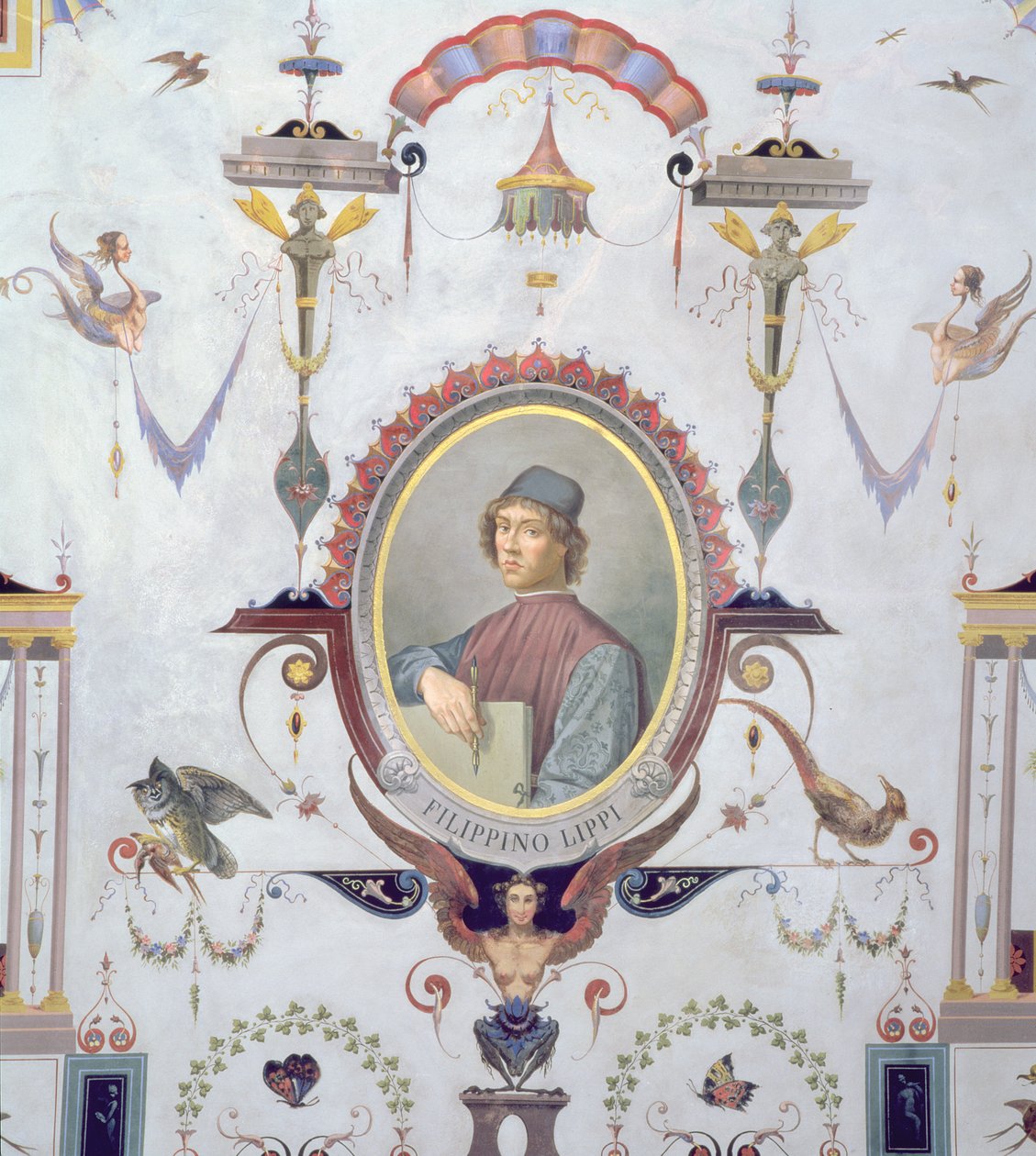 Porträt von Filippino Lippi (Fresko) von Pietro Pezzati