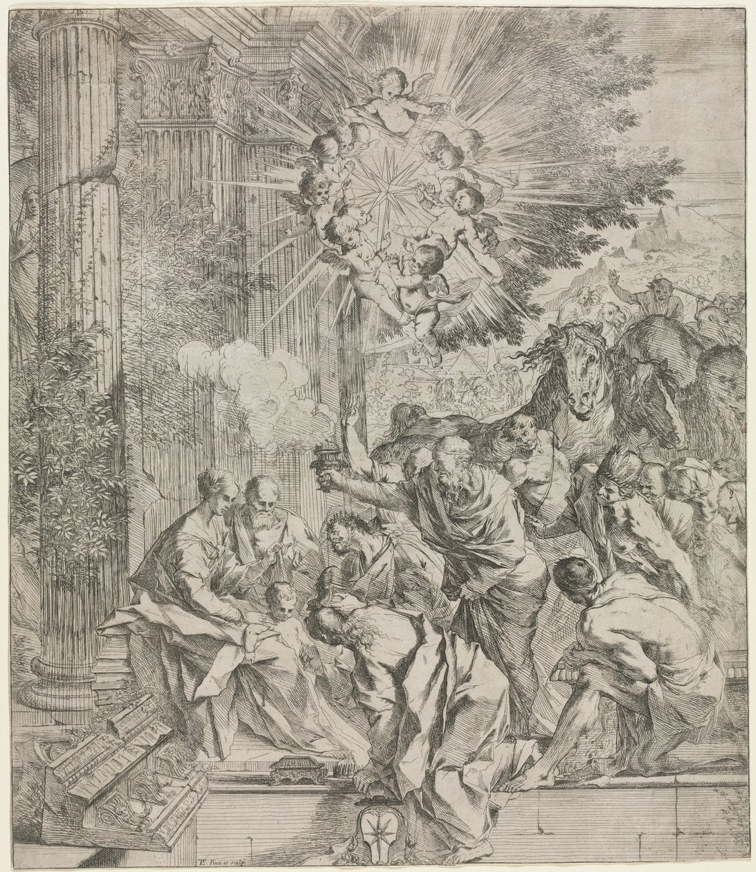 Anbetung der Könige, 1636-1638 von Pietro Testa