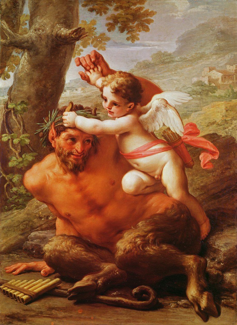 Amor und Pan von Pietro da Cortona