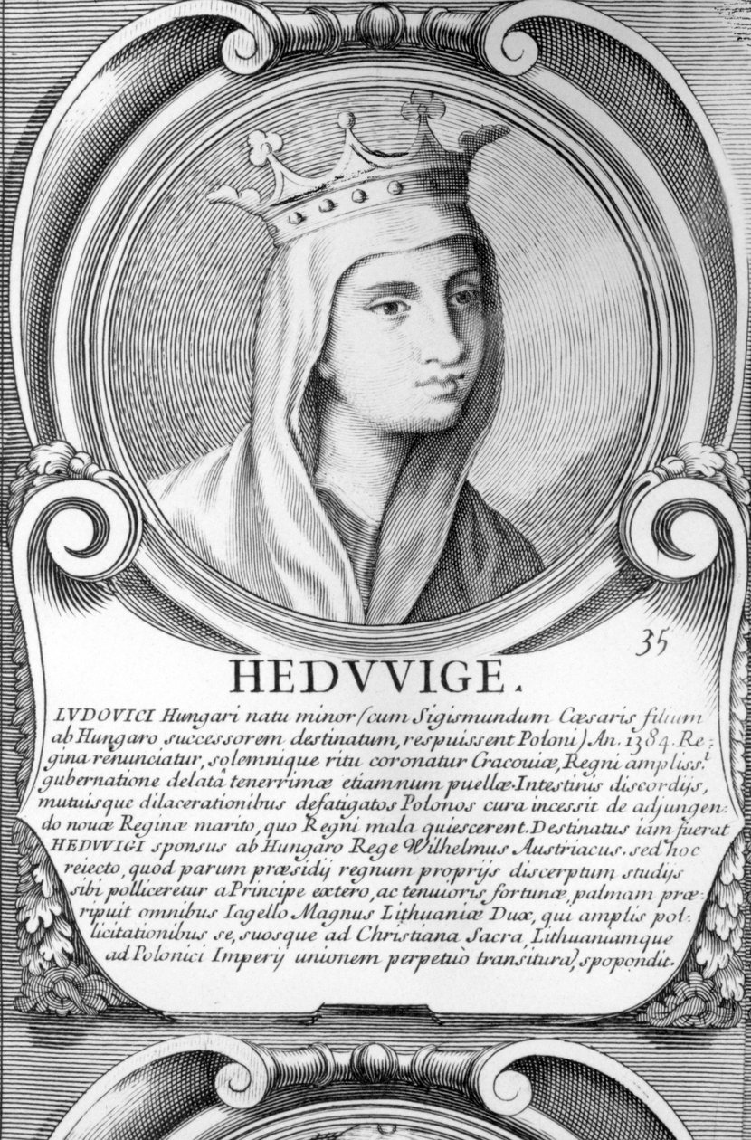 Porträt von St. Jadwiga von Polish School