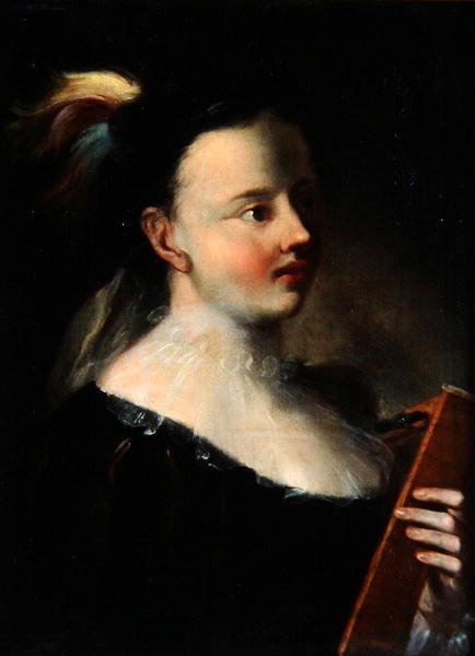 Dame mit Kitara von Polish School