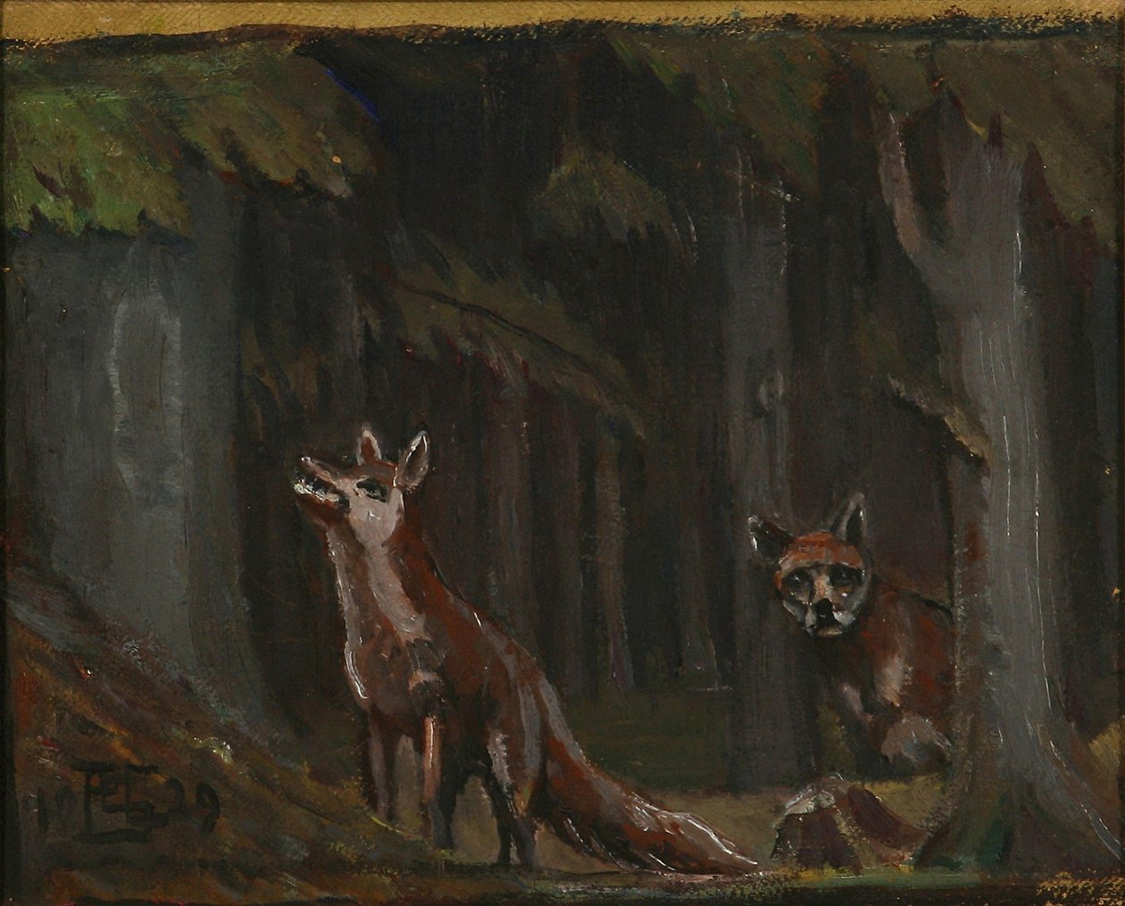 Füchse im Wald von Poul Simon Christiansen