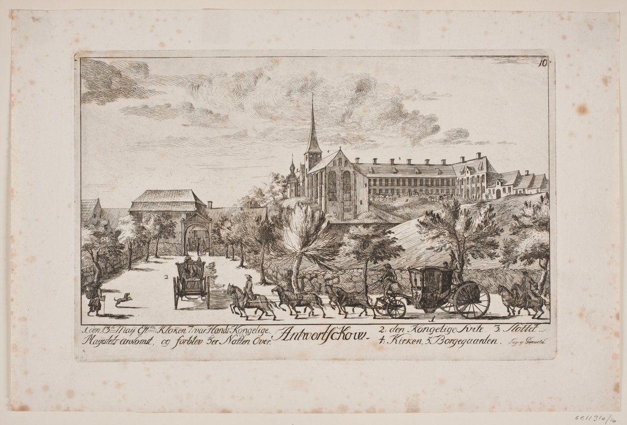 Die Ankunft von Frederik V. in Antvorskov von Poul Isac Grønvold