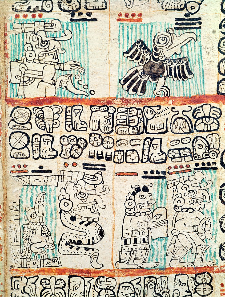Detail aus einem Maya-Kodex von Pre Columbian