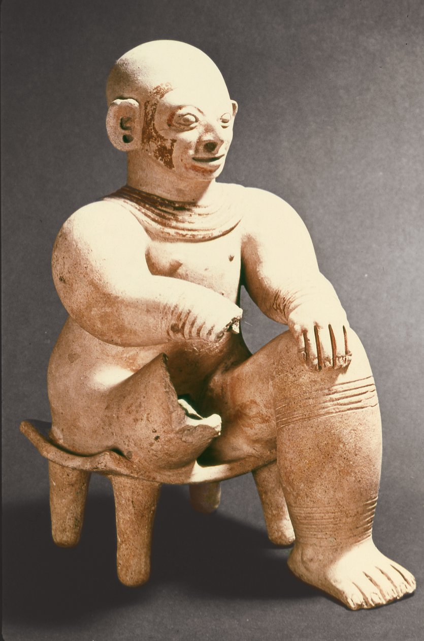 Sitzende männliche Figur, Eldorado (Keramik) von Pre Columbian