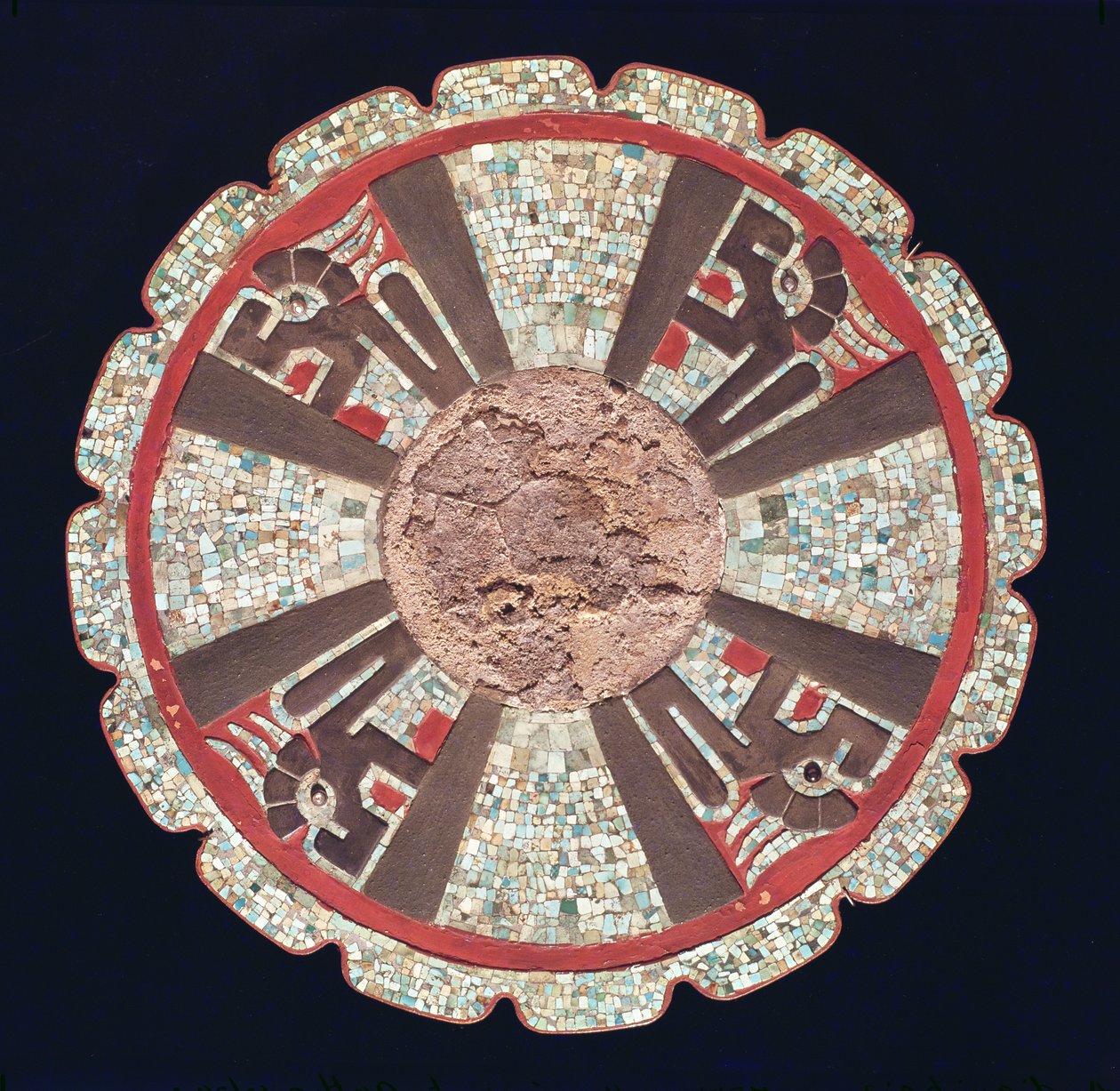 Teotezcacuitiapili, Gürtelverschluss, getragen von Würdenträgern, darstellend die vier Feuerschlangen, aus El Castillo, Chitchen Itza, Yucatan, 987-1185 von Pre Columbian
