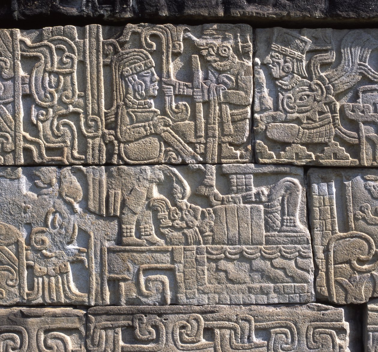 Zentralrelief, Nordwand, Südlicher Ballspielplatz, Totonac, Spätklassische Periode von Pre Columbian