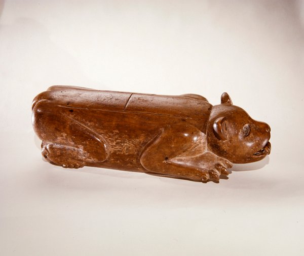 Kauernder Jaguar-Trommel, Azteken-Kultur von Pre Columbian Pre Columbian