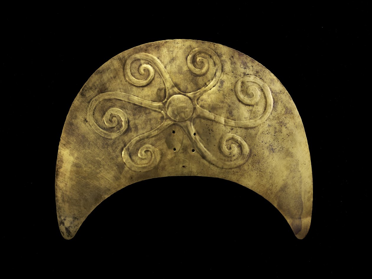 Kopfschmuck-Ornament mit Sonne, Moche von Pre Columbian Pre Columbian
