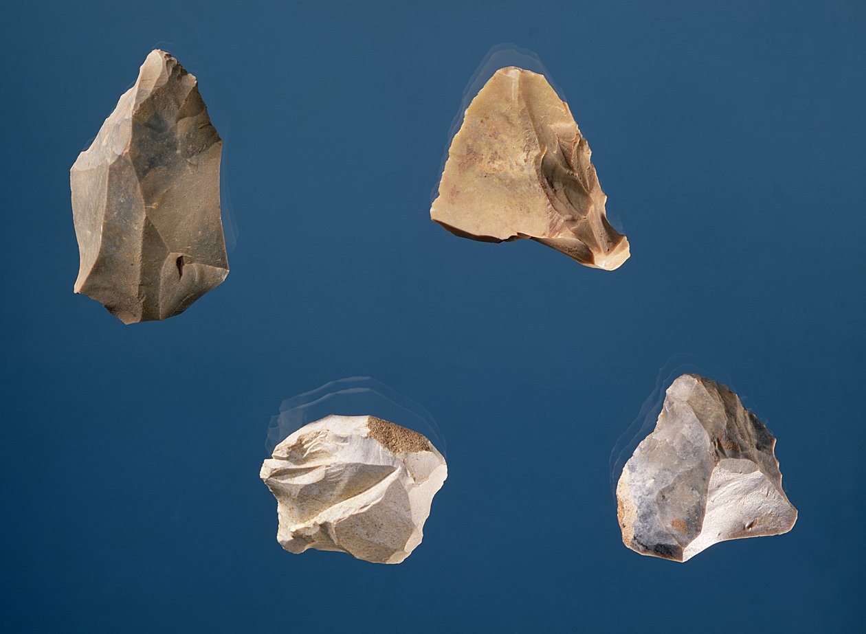 Vier Werkzeuge, 35000-10000 v. Chr. (Stein) von Prehistoric