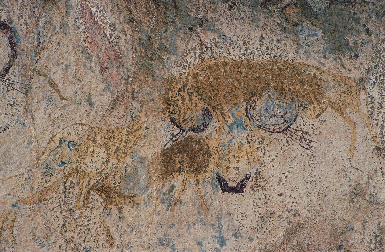 Wilde Tiere (Höhlenmalerei) von Prehistoric Prehistoric