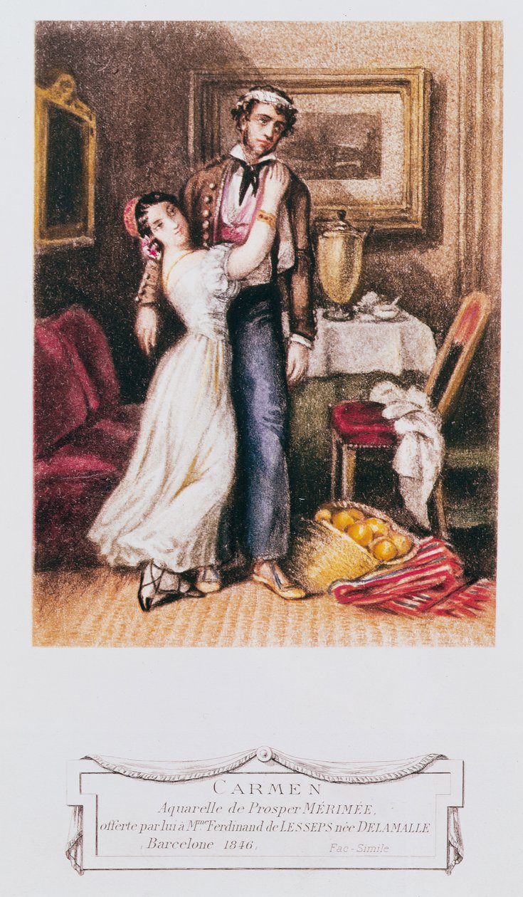 Carmen und Don Jose, 1846 von Prosper Merimee