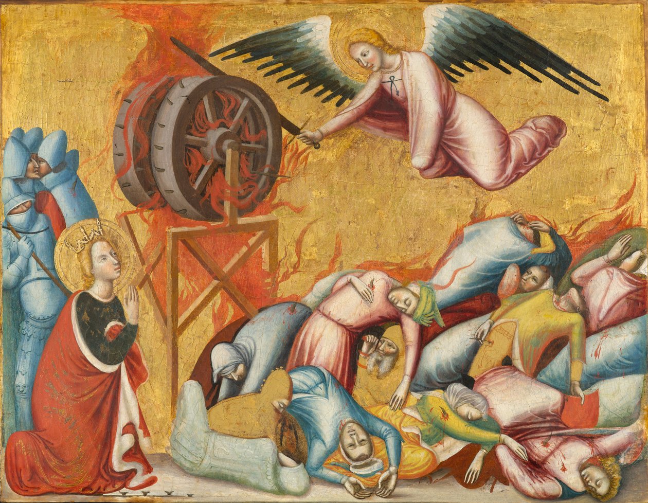 St. Katharina von Alexandria befreit vom Rad, ca. 1325-1330 von Pseudo Jacopino di Francesco
