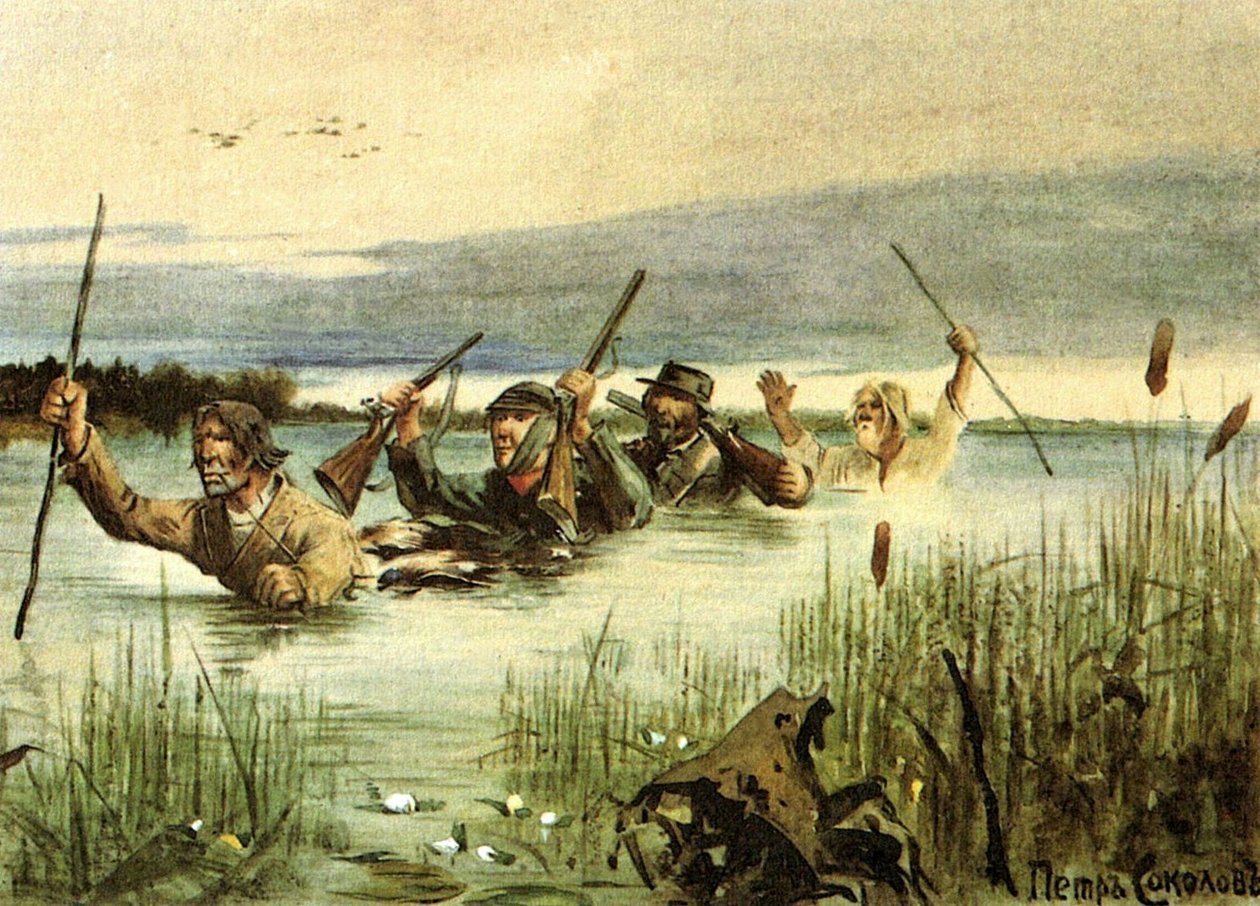 Illustration zur Kurzgeschichte Lgov von Iwan Turgenew aus der Sammlung Aufzeichnungen eines Jägers von Pyotr Fyodorovich Sokolov