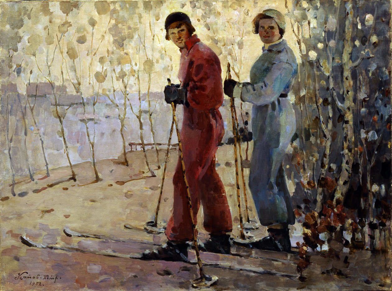 Die Skifahrer von Pyotr Ivanovich Kotov