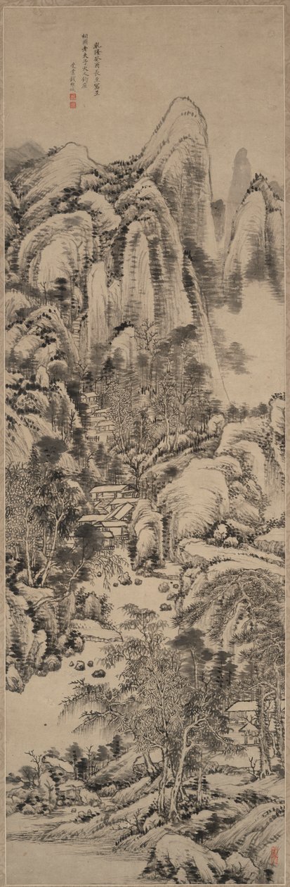 Landschaft im Stil von Huang Gongwang von Qian Weicheng