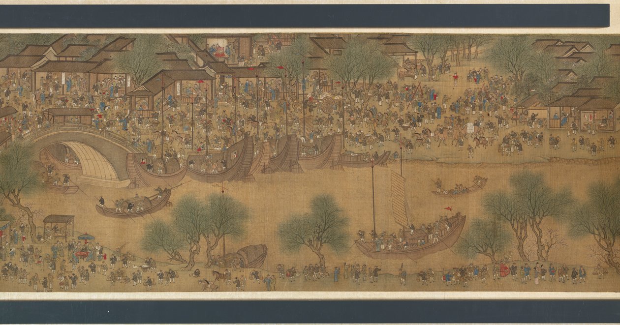 Frühlingsfest am Fluss von Qing Dynasty Chinese School
