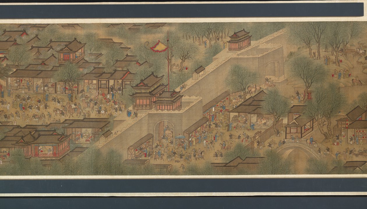 Frühlingsfest am Fluss von Qing Dynasty Chinese School