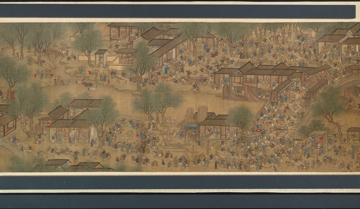 Frühlingsfest am Fluss von Qing Dynasty Chinese School
