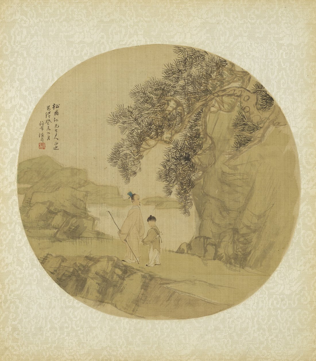 Landschaft mit Figuren von Qing Dynasty Chinese School