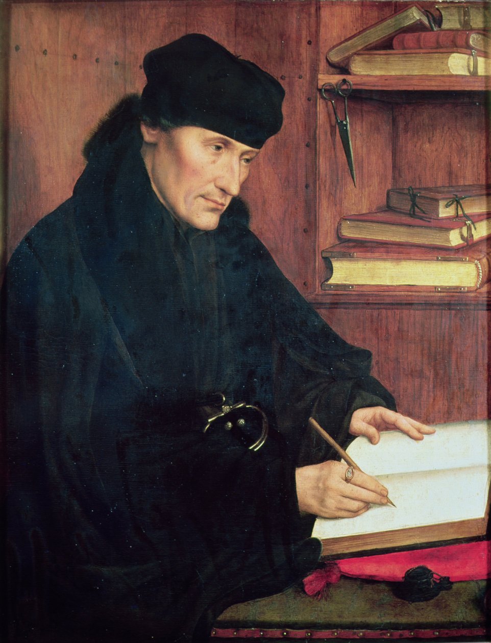 Porträt von Erasmus von Rotterdam (1466-1536) von Quentin Massys or Metsys