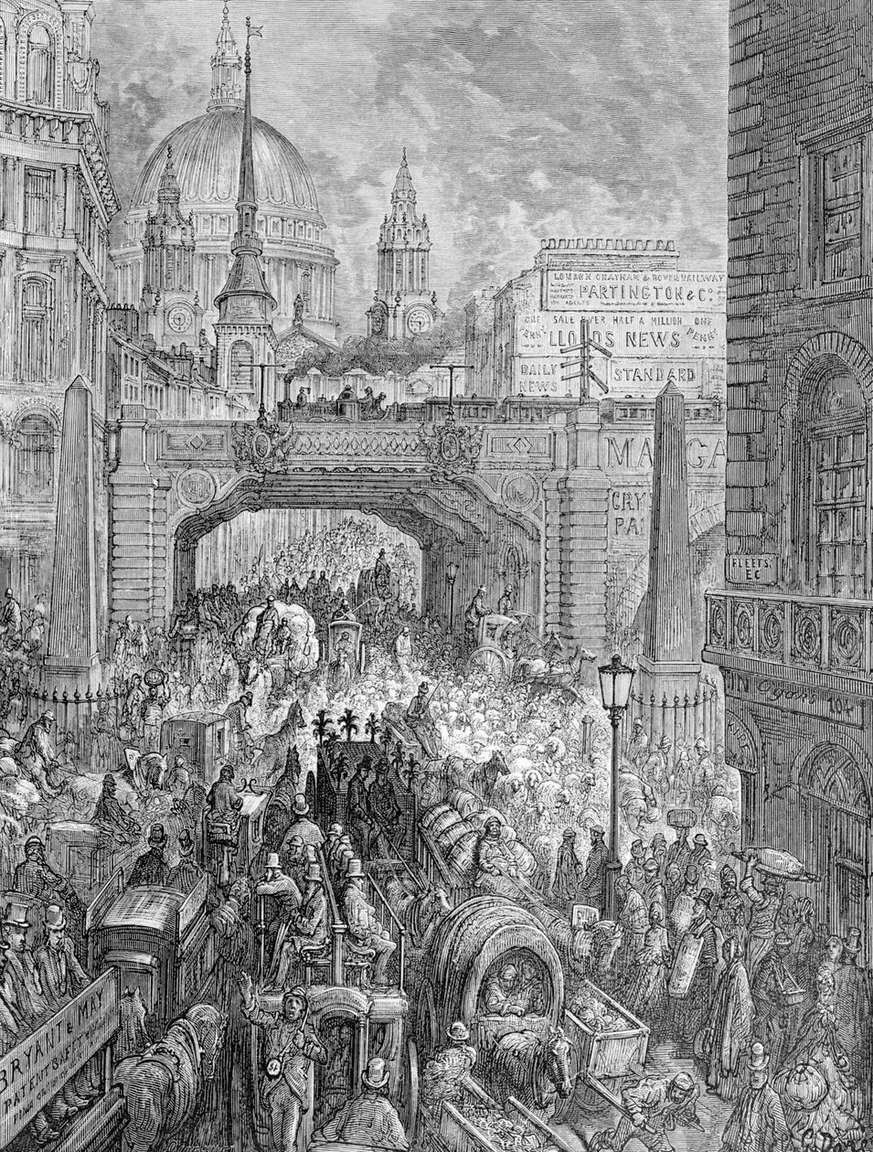 Ludgate Hill - Ein Block auf der Straße, 1872 von Quesnel