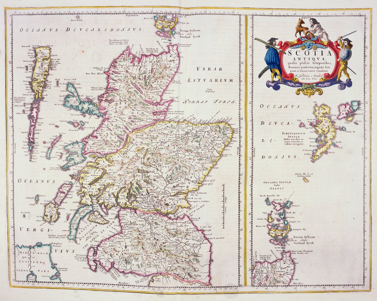 Karte von Schottland, ca. 1700 von R. Gordon