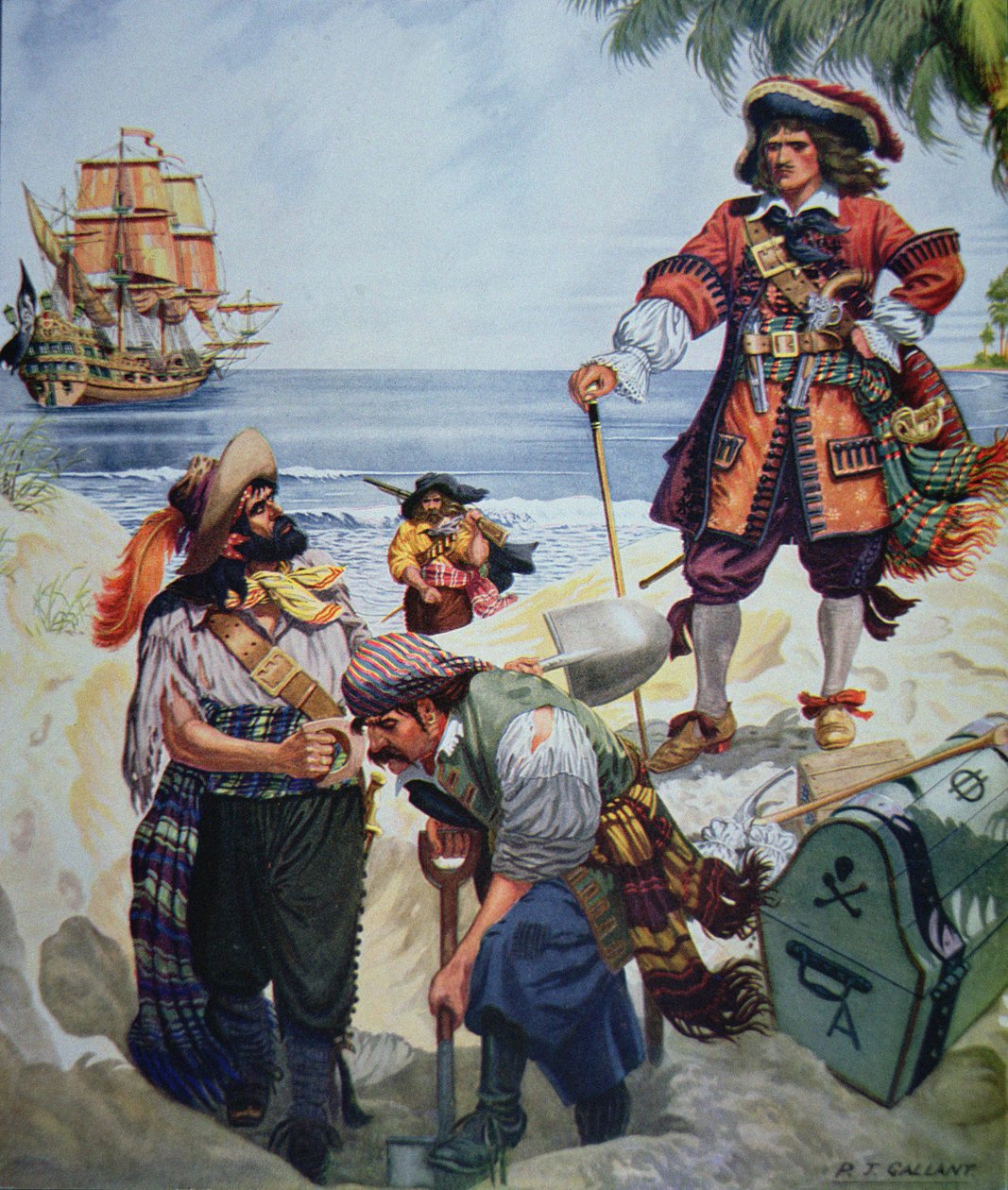 Piratenschief begräbt Schatz von R.J. Gallant