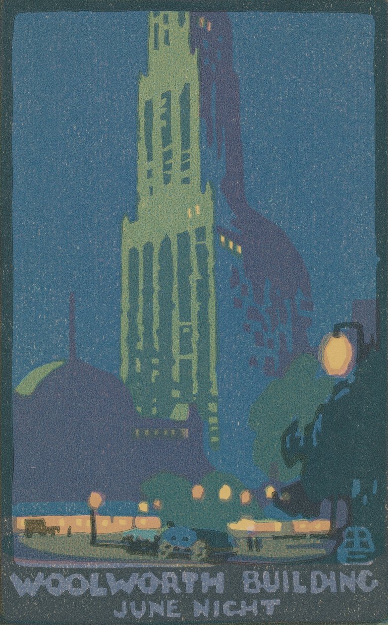 Woolworth Building bei Nacht, 1916 von Rachael Robinson Elmer