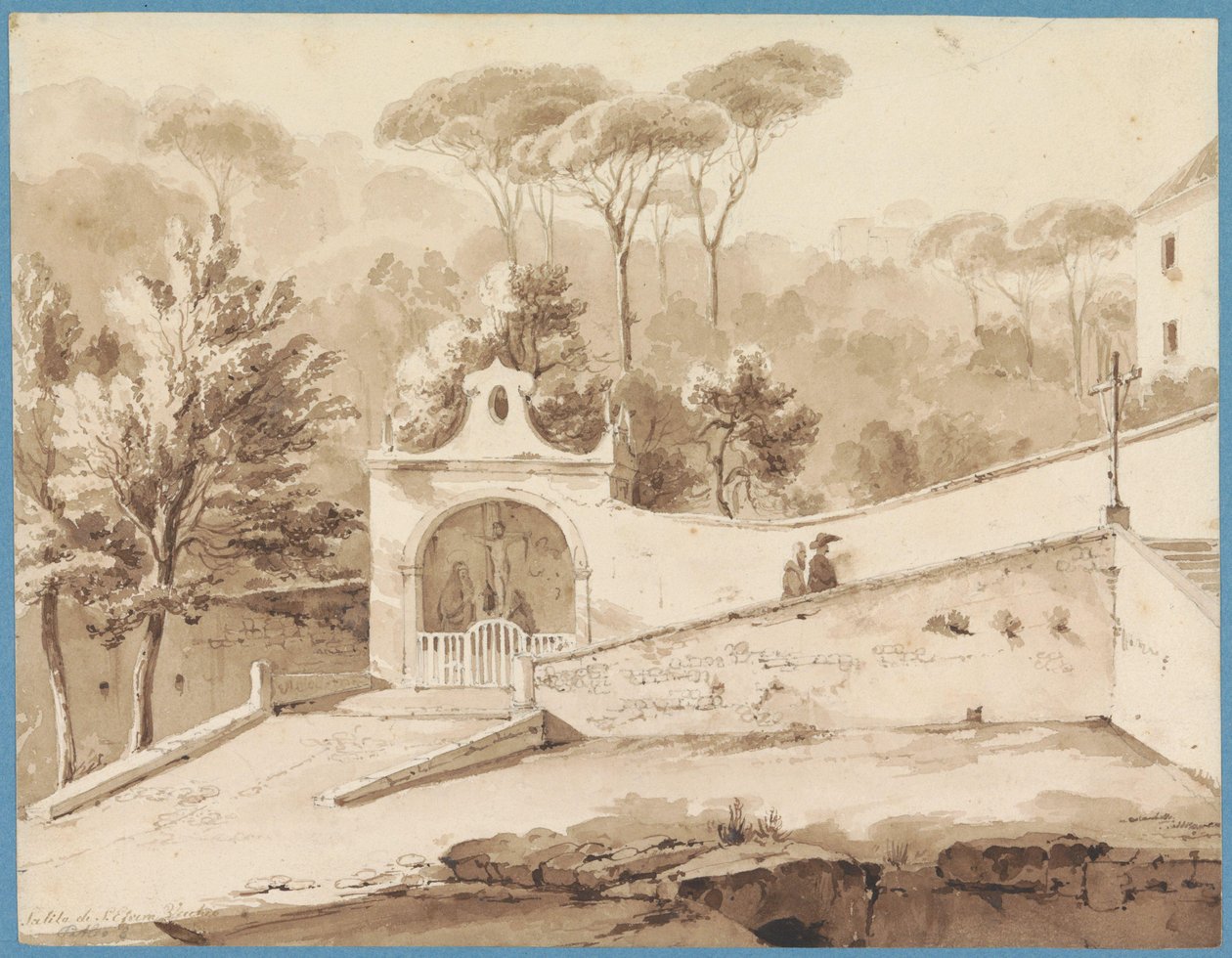 Kapelle am Fuße einer Treppe von Raffaele Carelli
