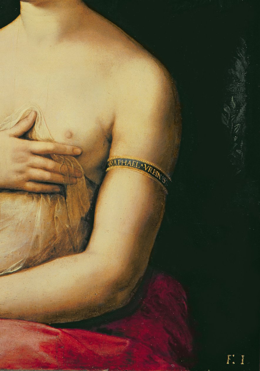 La Fornarina, ca. 1516 (Detail) von Raffaello Sanzio Raphael