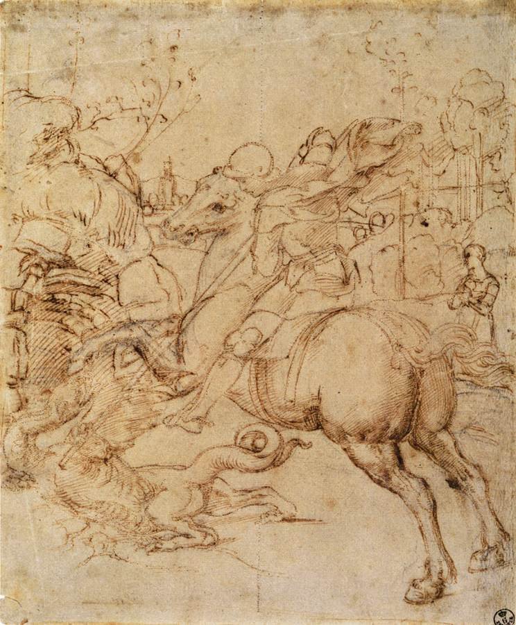 Kartone für den heiligen Georg und den Drachen von Raffaello Sanzio Raphael