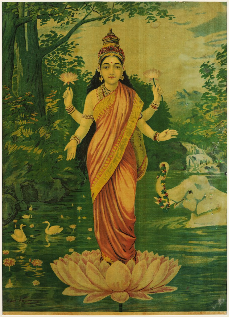 Lakshmi, von Raja Ravi Varma, 1930er von Raja Ravi Varma
