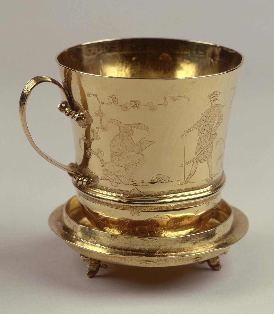 Goldene Schokoladentasse, ca. 1685 (Silber) von Ralph Leake
