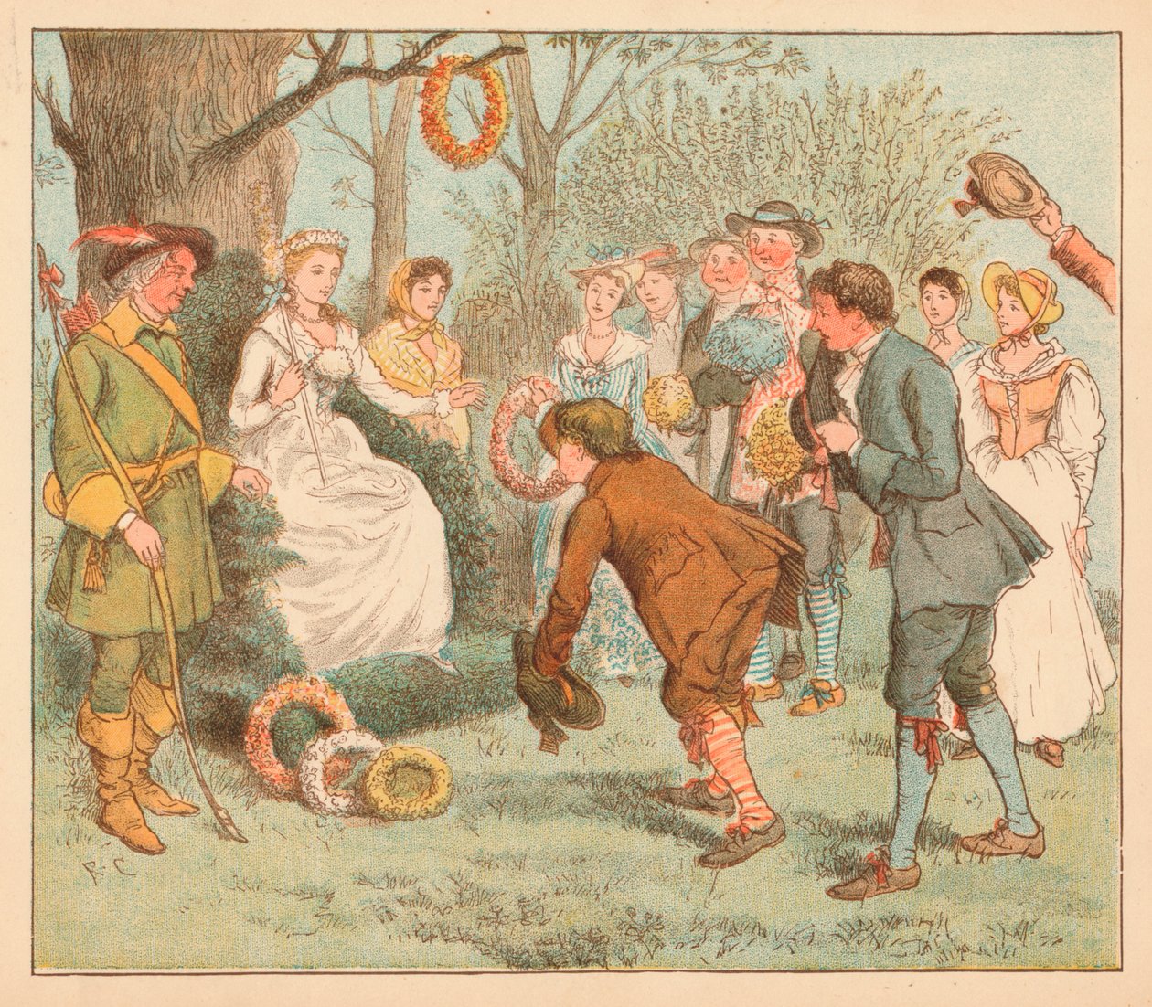 ...sie gingen zu einer Laube..., ca. 1885, 1934 von Randolph Caldecott