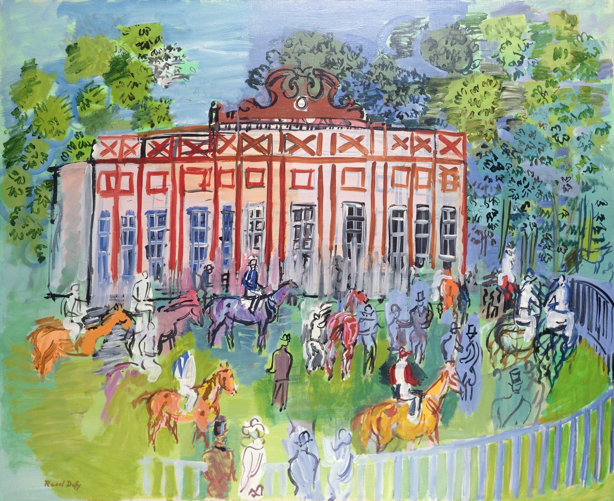 Die Pferderennbahn in Chantilly von Raoul Dufy