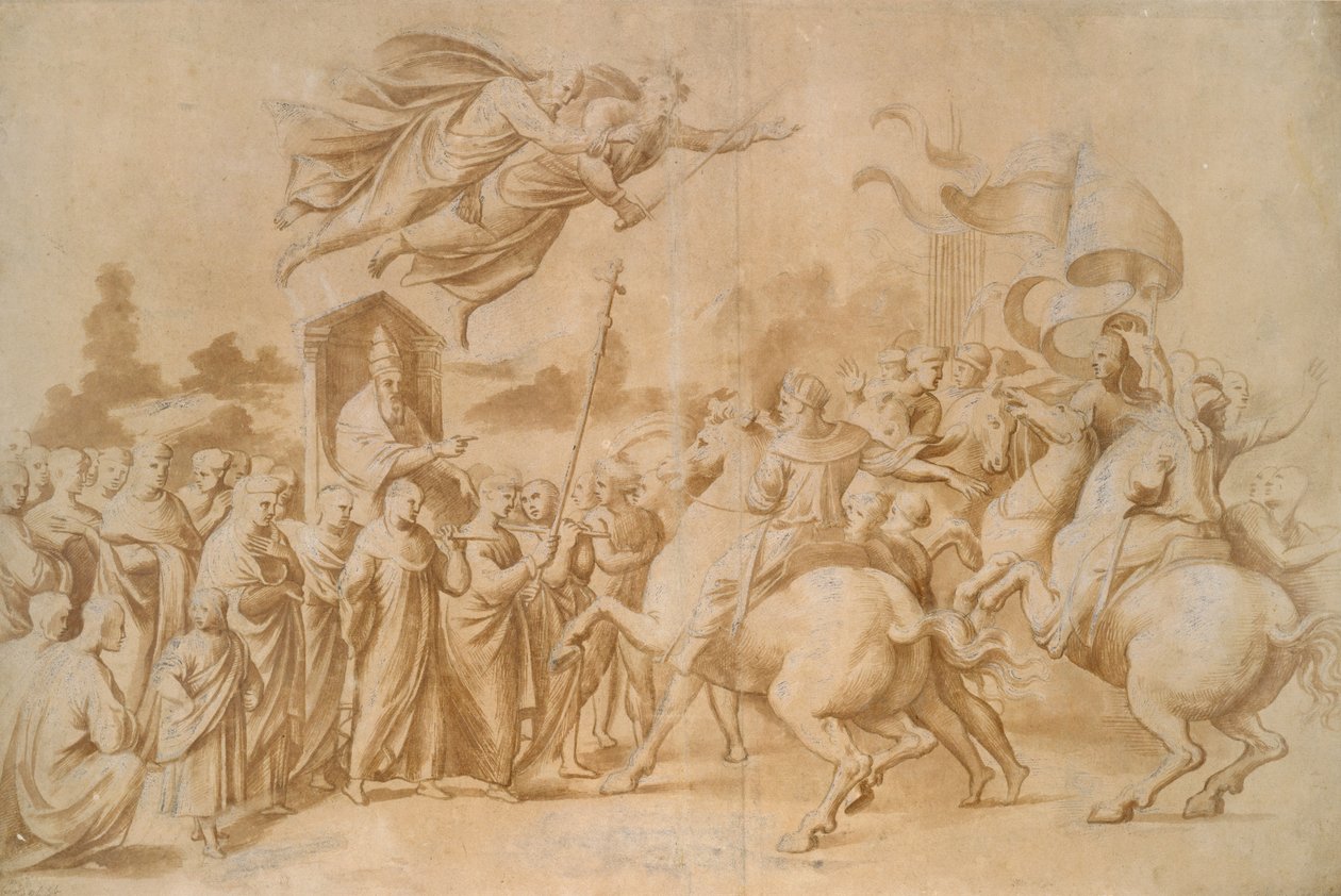 Die Abwehr von Attila von Raffaello Sanzio Raphael