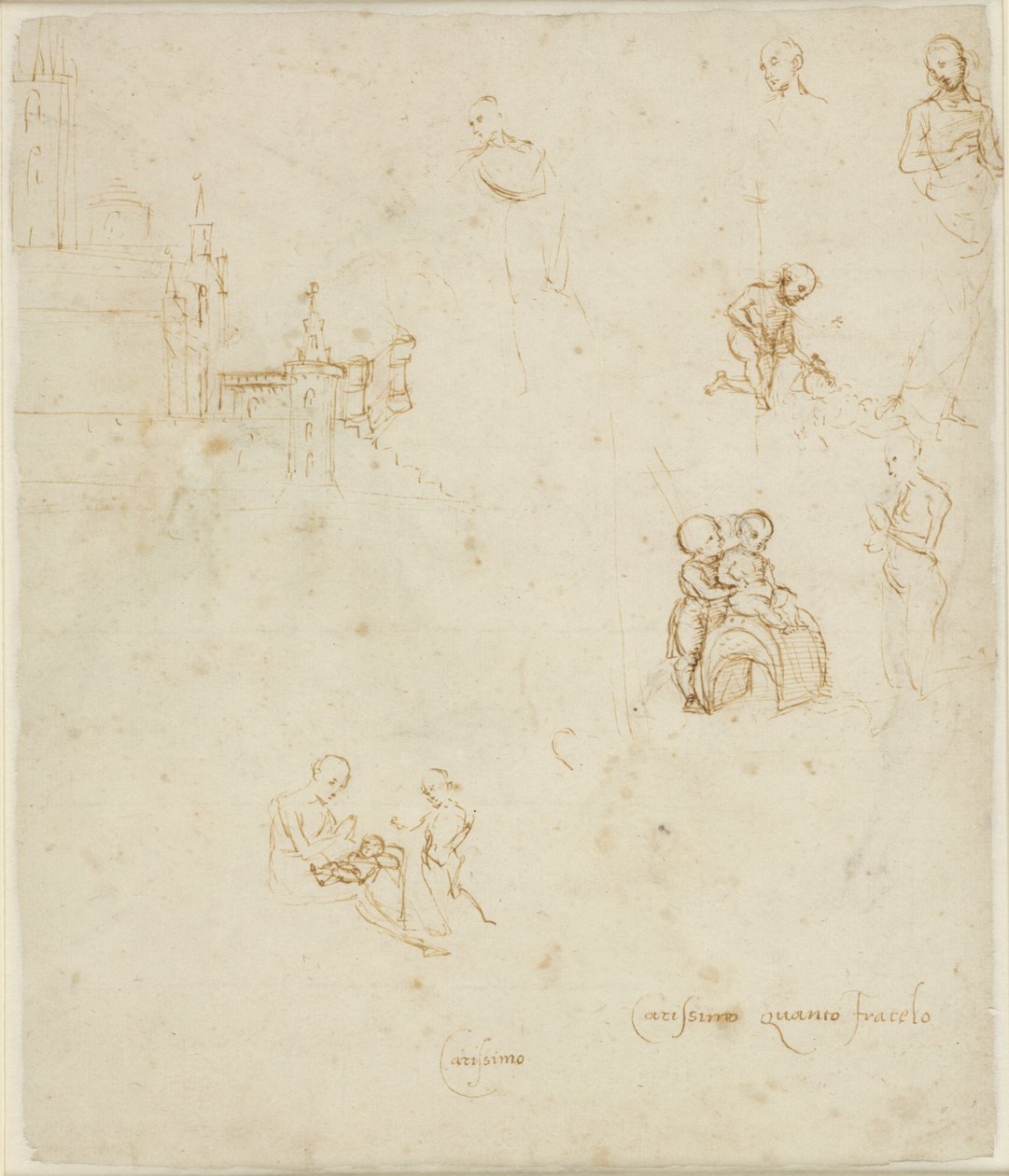 Verso: Verschiedene Figurenstudien, WA1846.145 von Raffaello Sanzio Raphael