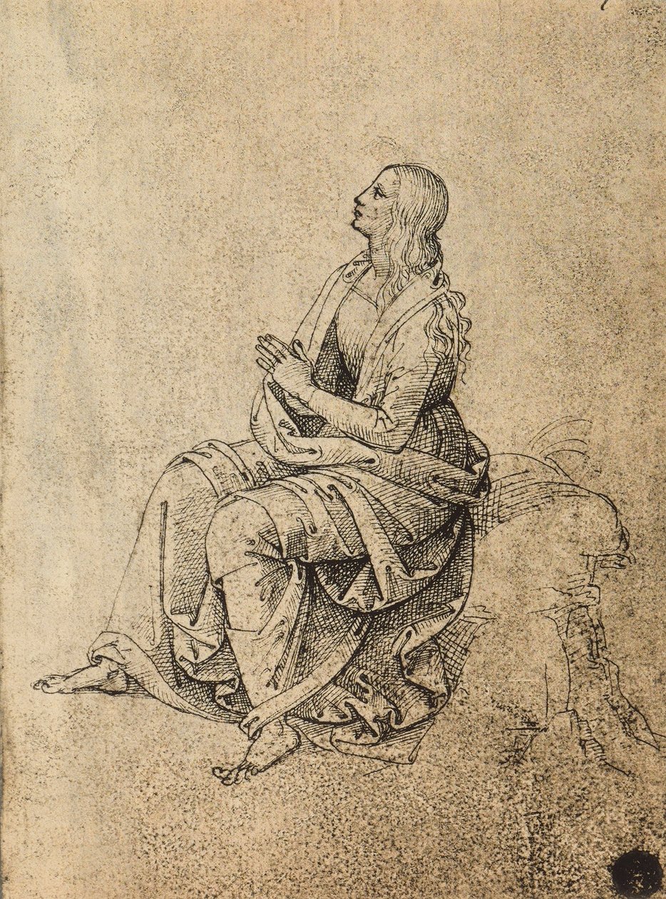 Weibliche Figur betend (Zeichnung von Raphael) von Raffaello Sanzio Raphael