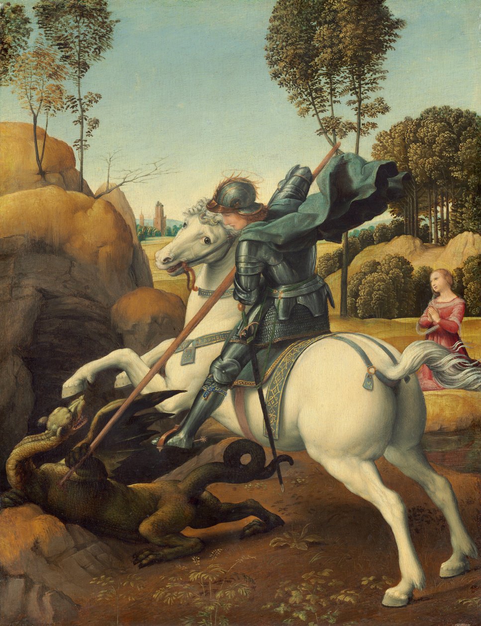 Sankt Georg und der Drache, ca. 1506 von Raphael