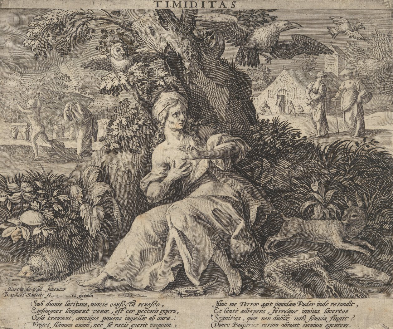 Timiditas aus Vier Laster, ca. 1580-1628 von Raphael Sadeler