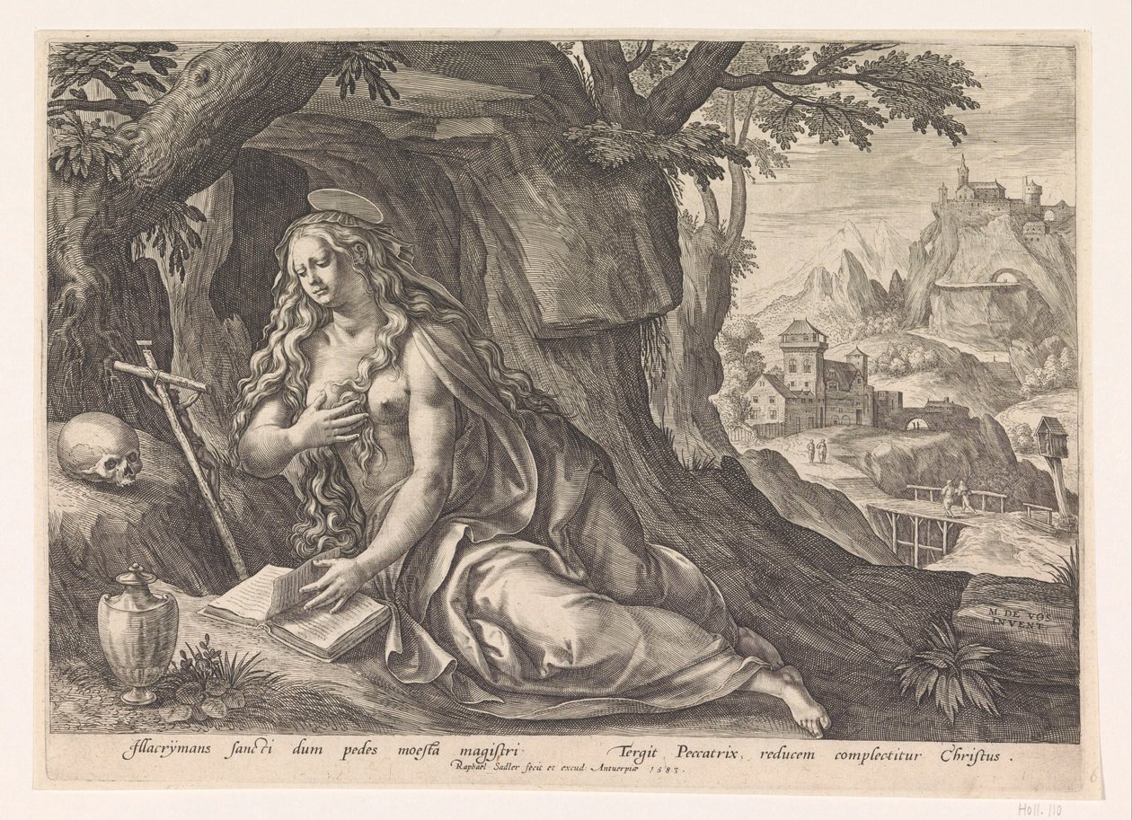 Maria Magdalena in der Wildnis von Raphaël Sadeler (I)