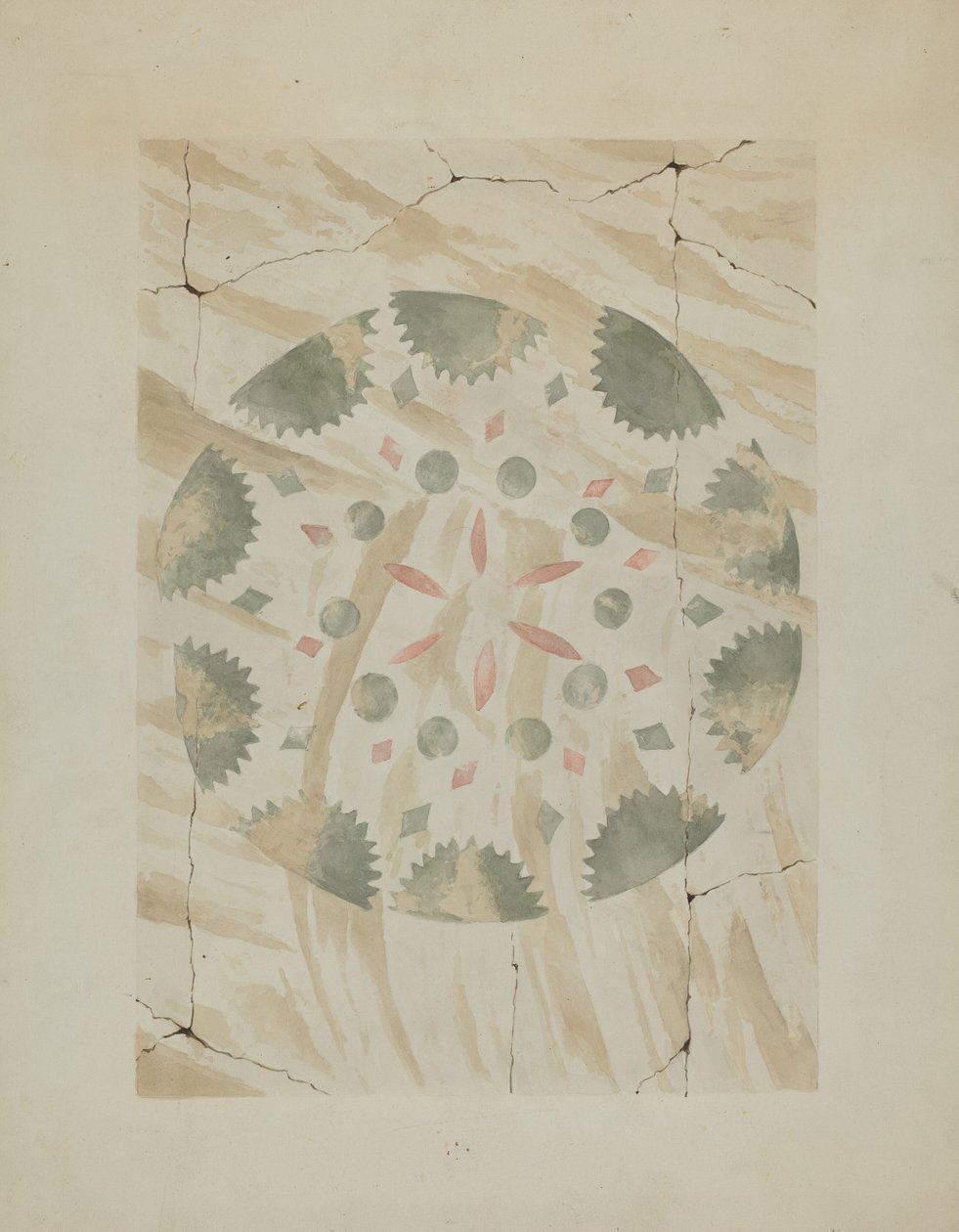 Detail der Schablonenwand, ca. 1937 von Ray Holden