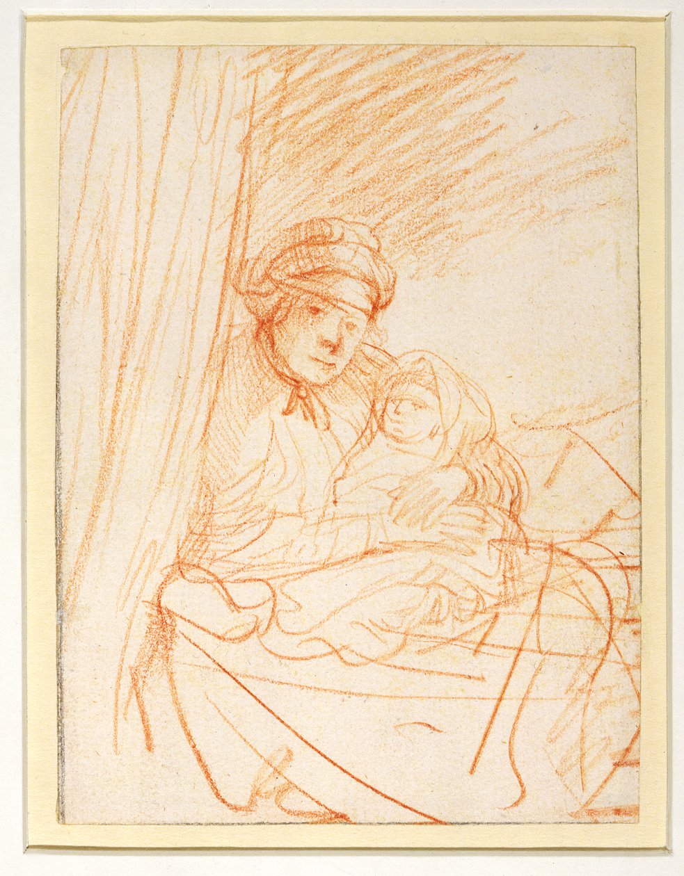Saskia mit ihrem ersten Kind Rumbartus, 1635-36 von Rembrandt van Rijn