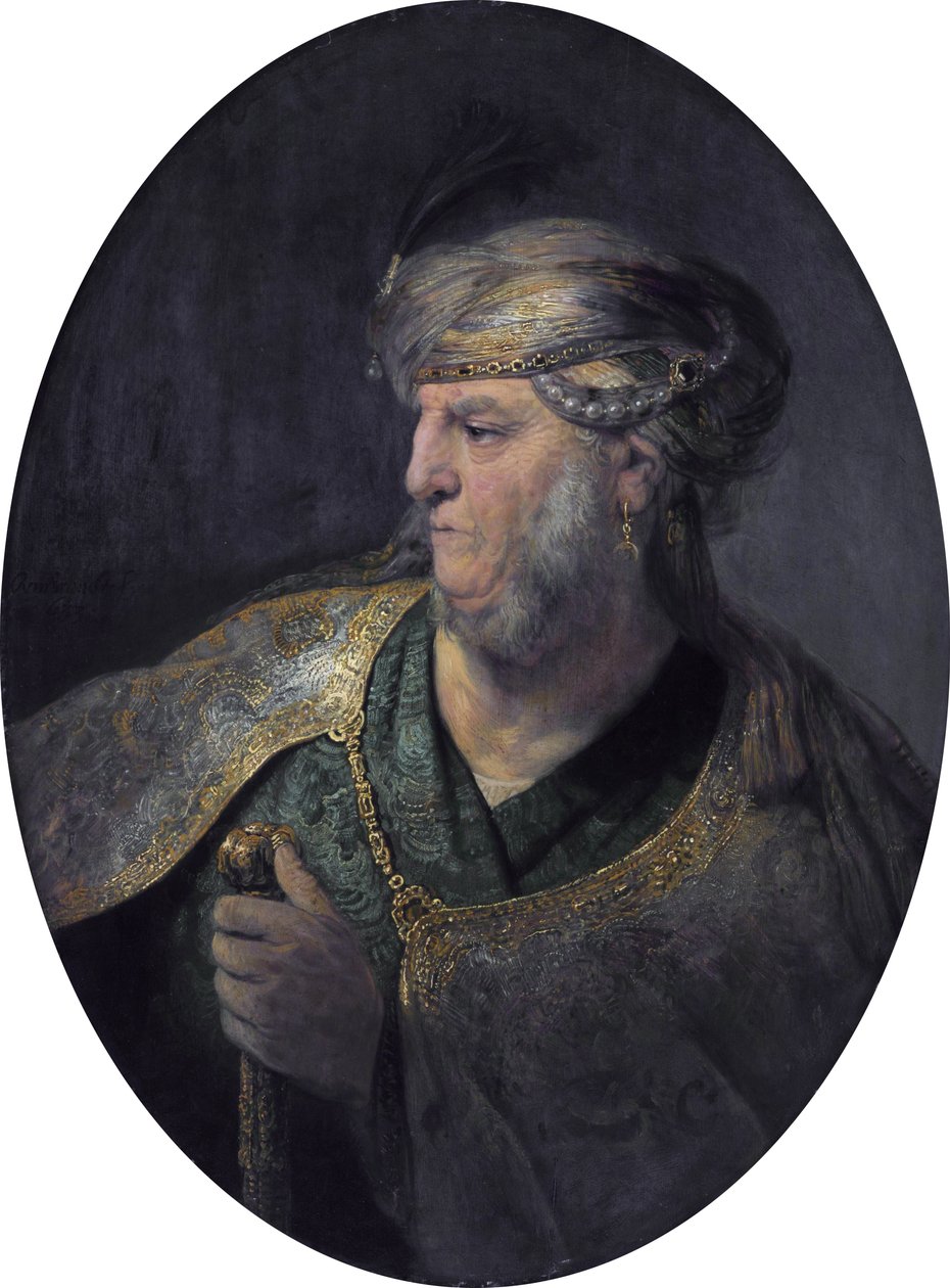 Büste eines Mannes in orientalischer Kleidung von Rembrandt van Rijn