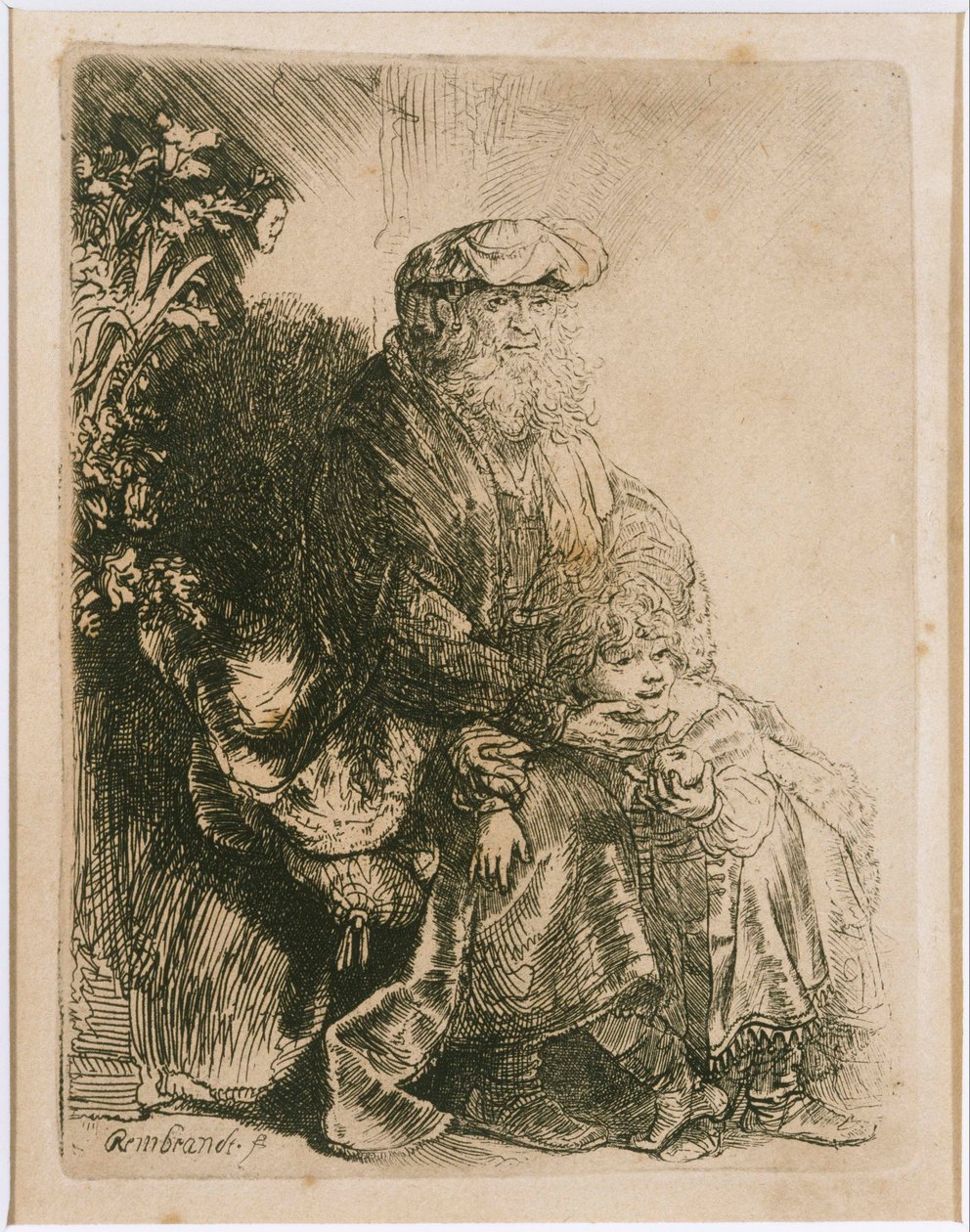 Jakob streichelt Benjamin von Rembrandt van Rijn
