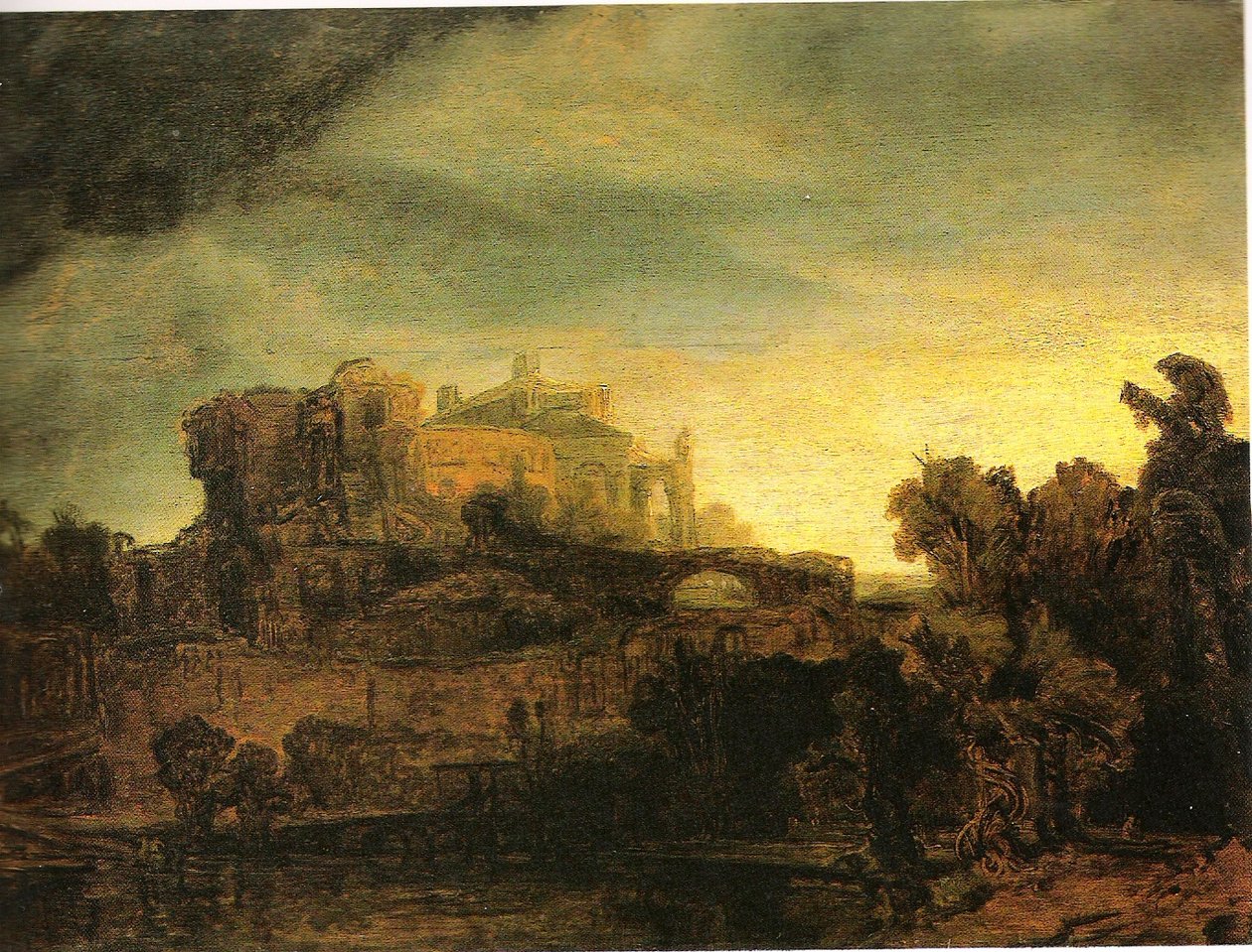 Landschaft mit Gebäuden von Rembrandt van Rijn