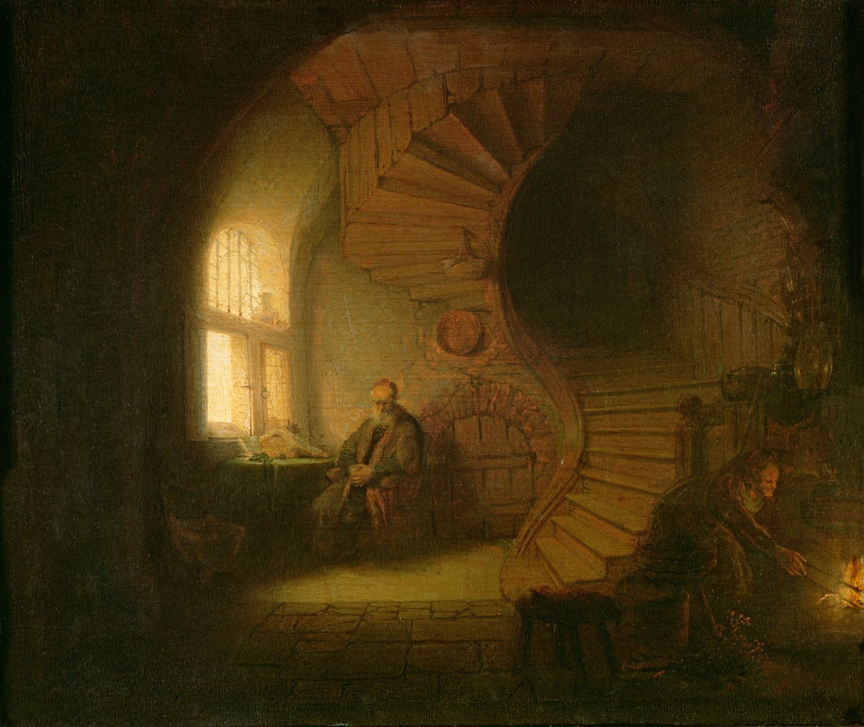 Philosoph, nachdenklich von Rembrandt van Rijn