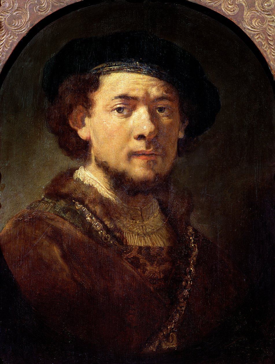 Porträt eines Mannes mit einer Goldkette oder Selbstporträt mit Bart, 1634-36 von Rembrandt van Rijn